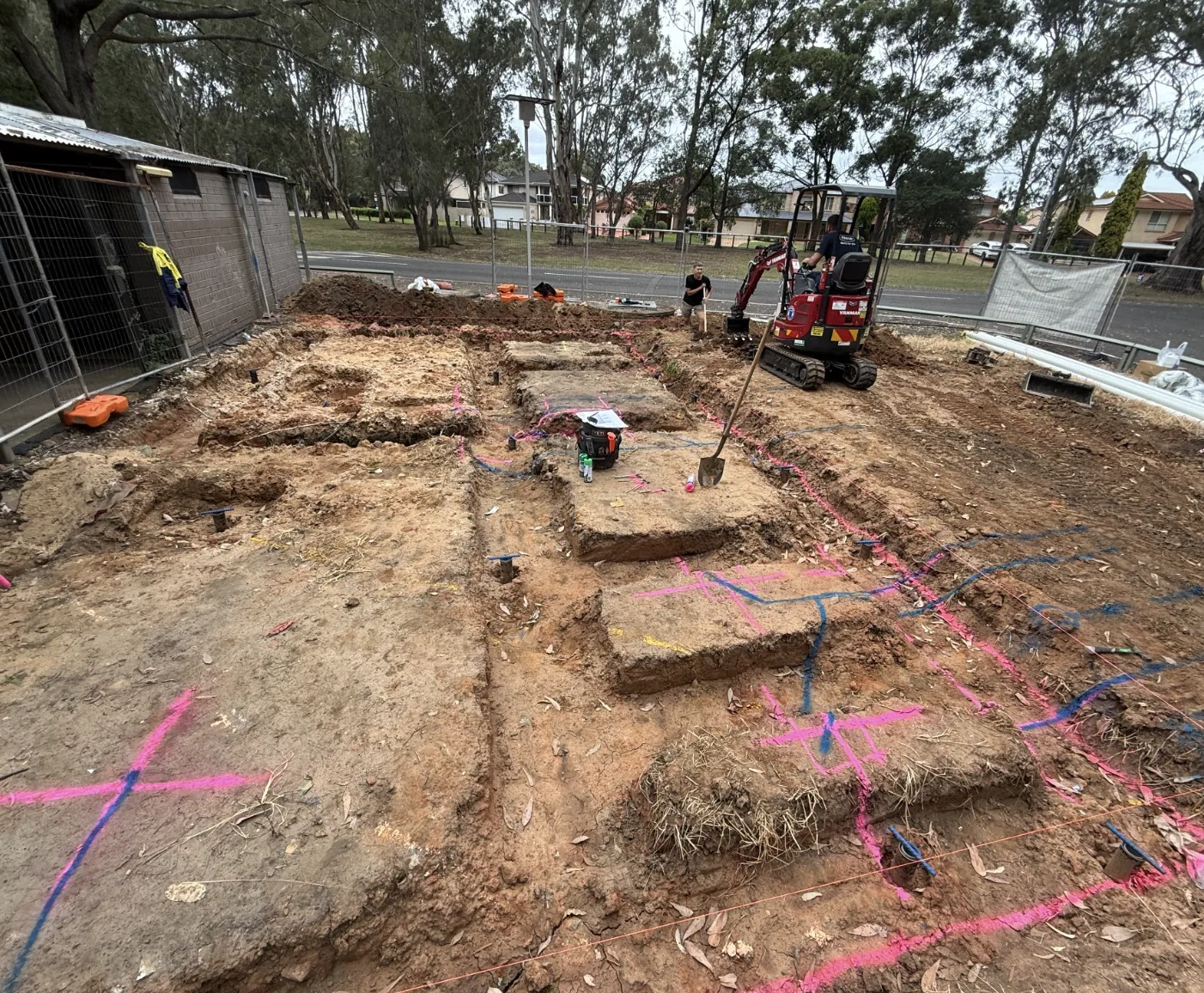 Excavation for underground plumbing