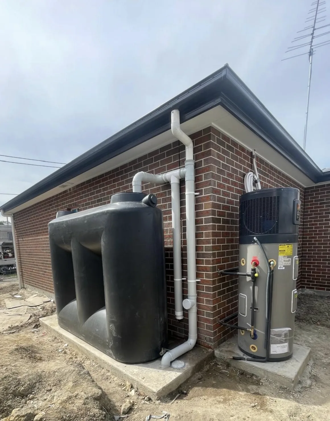 Hot water system plumbing installation