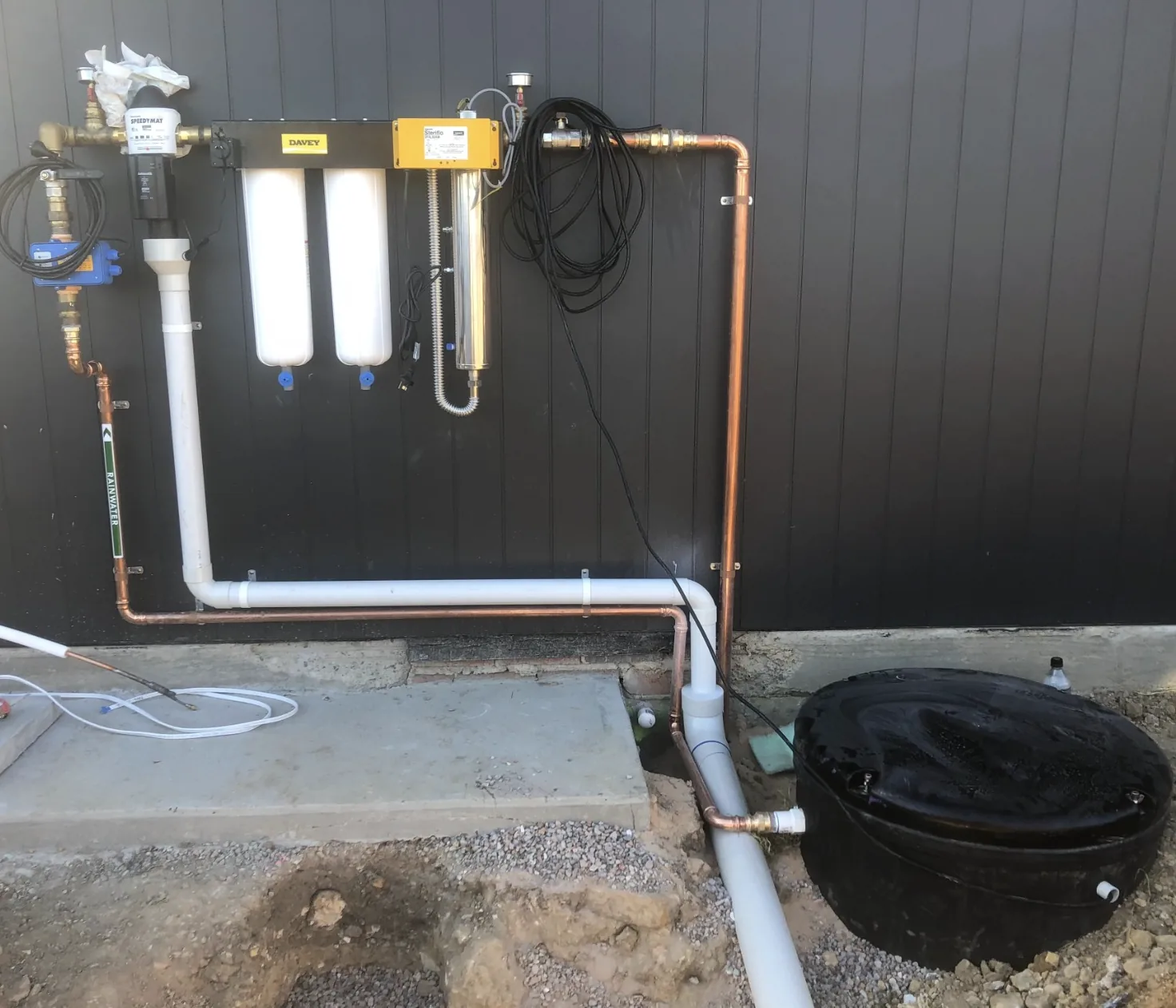 Whole-home water filtration installation